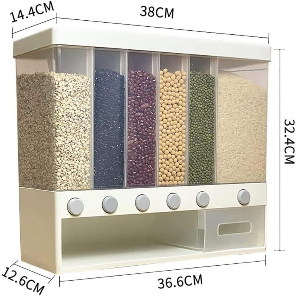 Adjustable 6-Grid Wall-Mounted Storage for Dry Grains