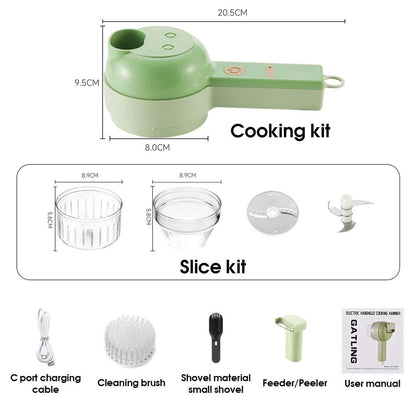 4 In 1 Vegetable Chopper Handheld Electric Vegetable Cutter